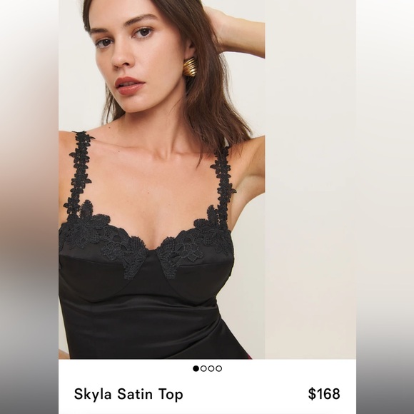 Reformation Skyla Satin Top form fitting - Picture 7 of 7